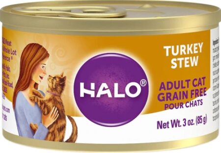 Halo Purely For Pets Adult Cat Wet Cat Food Grain Free Turkey Stew -- 3 oz Each / Pack of 12