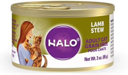 Halo Purely For Pets Adult Cat Wet Cat Food Grain Free Wholesome Lamb -- 3 oz Each / Pack of 12