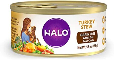 Halo Purely For Pets Grain Free Adult Cat Food Turkey Stew -- 5.5 oz Each / Pack of 12