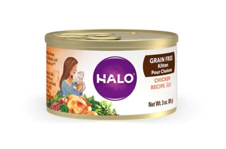 Halo Purely For Pets Grain Free Kitten Food Chicken Recipe -- 3 oz Each / Pack of 12