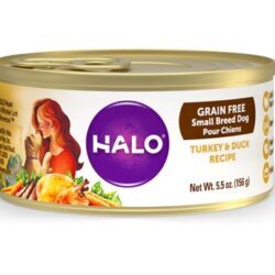 Ração Halo Purely For Pets Sem Grãos para Cães de Raças Pequenas - Peru e Pato 1.56kg (Pack c/ 12 latas de 156g)