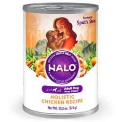 Ração Cão Adulto Halo Holistic Frango em Caldo - 6 latas de 375g (13.2 oz)