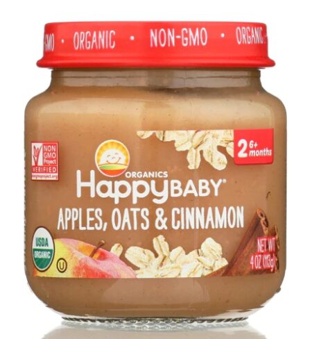 Happy Baby Organic Apple, Oats & Cinnamon -- 4 oz