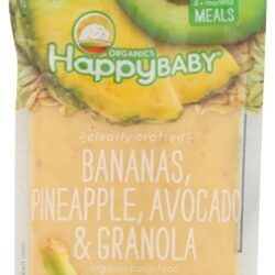 Happy Baby Comida Orgânica para Bebês Fase 2 - Banana, Abacaxi, Abacate e Granola - 113g