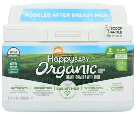 Happy Baby Organic Infant Formula with Iron Stage 2 -- 21 oz