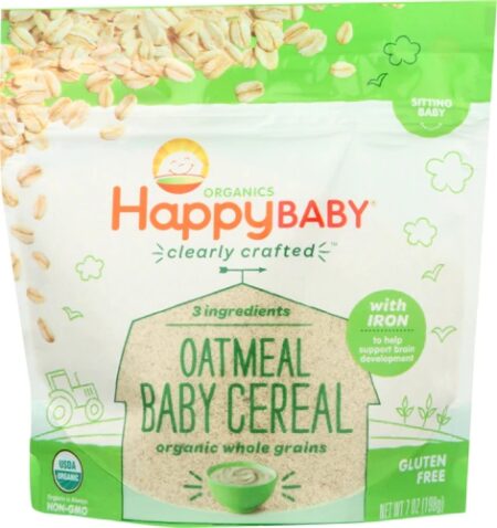 Happy Baby Organics Oatmeal Baby Cereal Stage-Sitting Baby -- 7 oz