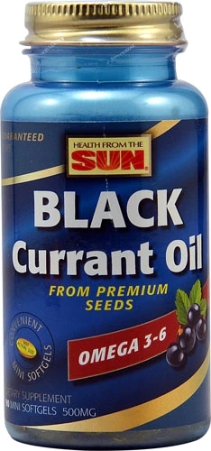 Óleo de Groselha Negra Health From The Sun com 500mg de Ômega 3-6 GLA em 90 Cápsulas Softgel - Melhor Preço