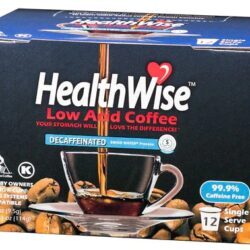 HealthWise Café Descafeinado Colombiano Low Acid K-Cups - 12 Unidades (Aprox. 120g)