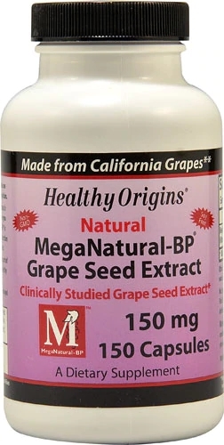 Healthy Origins MegaNatural-BP® Extrato de Semente de Uva 150mg - 150 Cápsulas Veganas