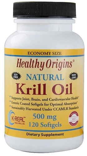 Óleo de Krill Puro Healthy Origins - 500mg por Cápsula - 120 Softgels | Saúde Cardiovascular e Articular