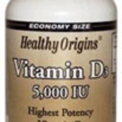 Healthy Origins Vitamina D3 5000 UI - 360 Cápsulas Softgel para Imunidade e Ossos Fortes