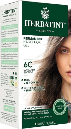 Herbatint Coloração Permanente em Gel 6C Loiro Acinzentado Escuro - 135 mL: Cor Vibrante e Saúde Capilar