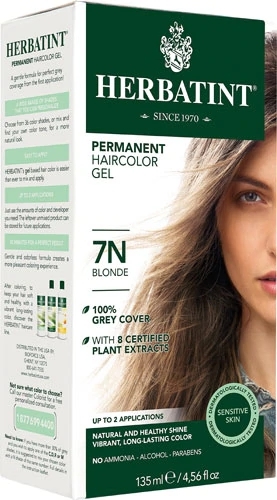 Herbatint Gel Tintura Permanente 7N Loiro Natural 135ml - Coloração Suave e Saudável
