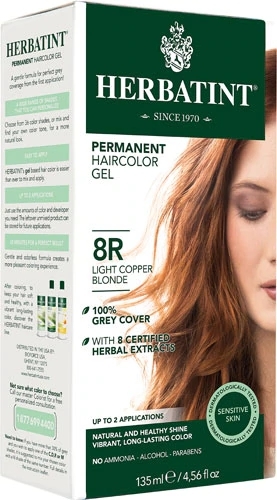 Herbatint Gel Colorante Permanente 8R Loiro Cobre Claro 135ml - Coloração Natural
