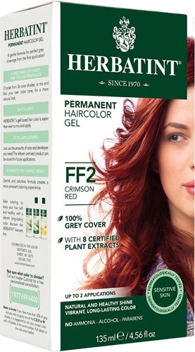 Herbatint Coloração Permanente FF2 Crimson Red 135ml: Vermelho Vibrante e Saudável