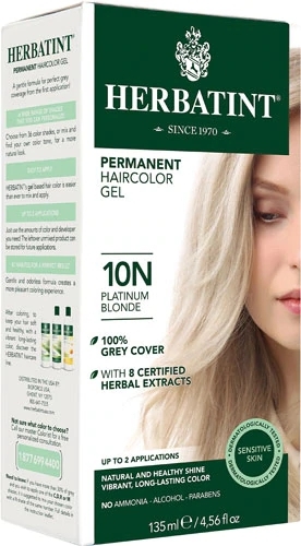 Herbatint Gel Coloração Permanente 10N Loiro Platina 135ml - Cabelos Radiantes e Saudáveis