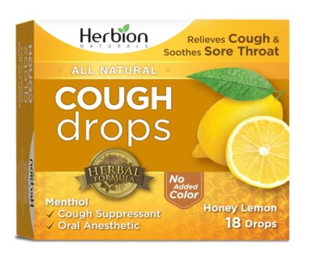 Herbion All Natural Cough Drops Honey Lemon -- 18 Drops