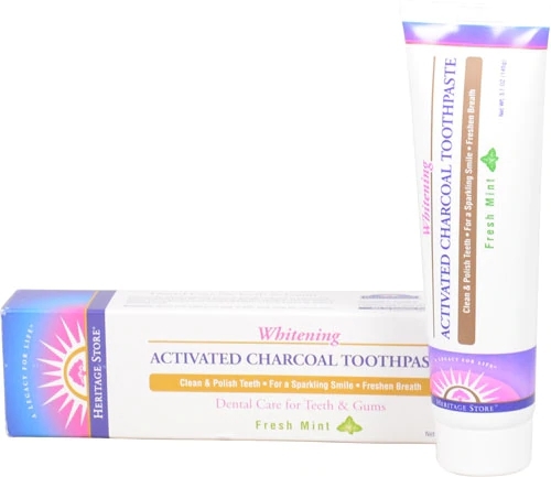 Creme Dental Clareador com Carvão Ativado Heritage Products Menta Fresca - 145g