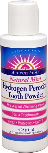 Pó Dental Peróxido de Hidrogênio Heritage Products Menta Natural 113g - Branqueamento e Higiene Bucal Profunda