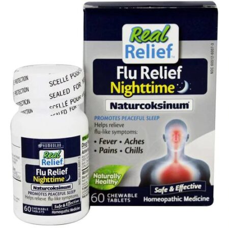 Homeolab USA Real Relief Flu Relief Nighttime- Naturcoksinum -- 60 Chewable Tablets