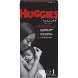 Fraldas Huggies Special Delivery Hipoalergênicas Tamanho 1 - Pacote Jumbo com 35 Unidades (Aprox. 5-8kg)