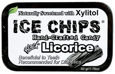 Ice Chips Hand Crafted Candy Tin Black Licorice -- 1.76 oz