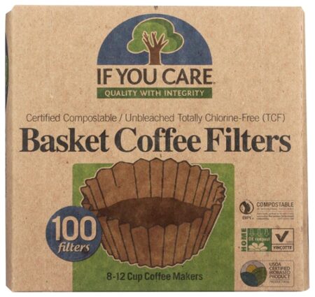 If You Care Basket Coffee Filters Unbleached Chlorine-Free -- 100 Filters