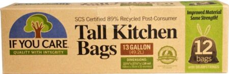 If You Care Tall Kitchen Bags with Handles 13 Gallon -- 12 Bags