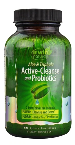 Irwin Naturals Aloe & Triphala Active-Cleanse Probióticos - 60 Cápsulas Líquidas para Detox e Bem-Estar Digestivo