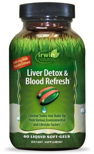 Irwin Naturals Liver Detox & Blood Refresh 60 Cápsulas Líquidas - Suporte Completo para Detox Hepático e Purificação Sanguínea