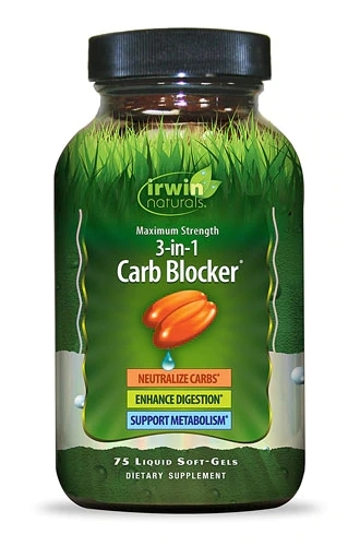 Irwin Naturals 3-in-1 Carb Blocker® - 75 Cápsulas Líquidas para Controle de Carboidratos