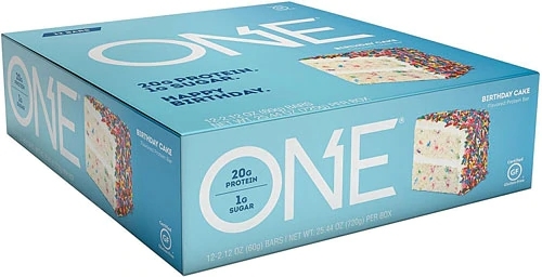 Barra de Proteína ISS Research OhYeah!® ONE Sabor Bolo de Aniversário - Caixa com 12 Barras (Aprox. 60g cada)