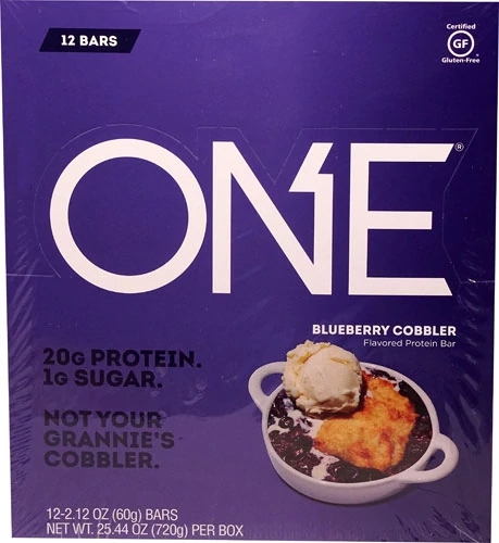 Barra de Proteína ISS Research OhYeah!® ONE Protein Bar Blueberry Cobbler - 12 Barras (Aprox. 60g cada)