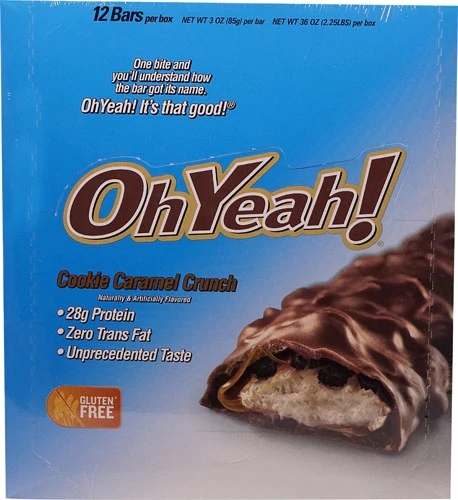 Barra de Proteína ISS Research OhYeah! Cookie Caramel Crunch - Caixa com 12 Unidades (Aprox. 730g)