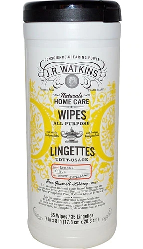Lenços Umedecidos J. R. Watkins Limão Multiuso - 35 Unidades (Aprox. 100g)
