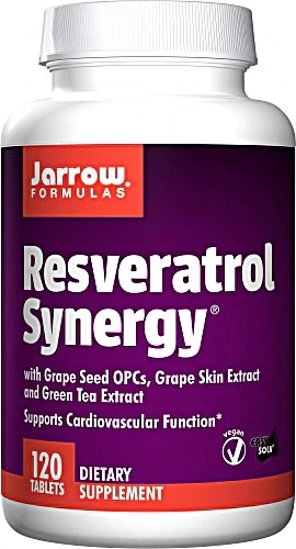 Jarrow Formulas Resveratrol Synergy™ 120 Comprimidos - Potência Antioxidante Completa