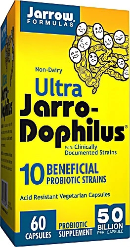 Jarrow Formulas Ultra Jarro-Dophilus® 50 Bilhões de UFC - 60 Cápsulas: Saúde Intestinal Avançada