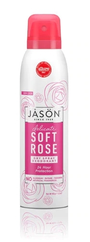 Desodorante em Spray Jason Soft Rose - 112ml (3.8 fl oz) - Proteção Natural e Suave