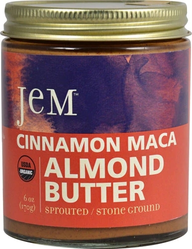 Manteiga de Amêndoas Crua Orgânica Germinada Jem com Canela - 170g - Superalimento Nutritivo