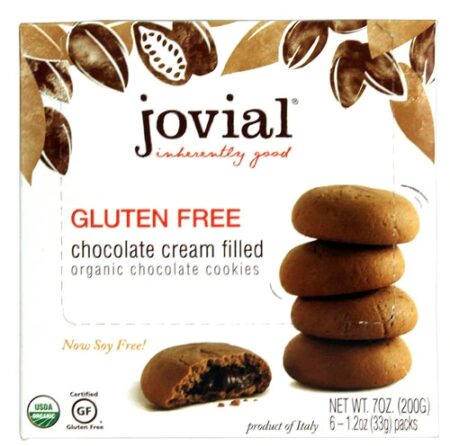 Jovial Organic Cream Filled Cookies Gluten Free Chocolate -- 7 oz