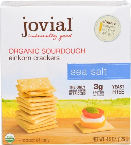 Biscoitos de Trigo Sarraceno Einkorn Orgânico Jovial com Sal Marinho - 128g