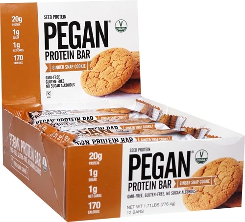 Barra de Proteína Pegan® Seed Ginger Snap Cookie Julian Bakery - 12 Barras (Aprox. 60g cada)
