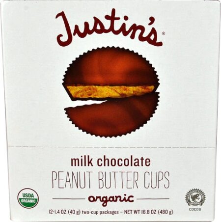 Justin's Peanut Butter Cups Milk Chocolate -- 12 Two-Cup Packages