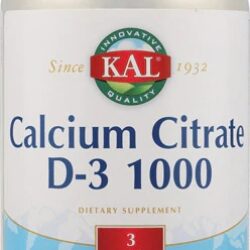 Kal Calcium Citrate D-3 1000 IU - 180 Tabletes: Saúde Óssea e Bem-Estar Essencial