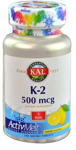 KAL K-2 ActivMelt™ Limão - 500 mcg - 100 Micro Comprimidos Sublinguais