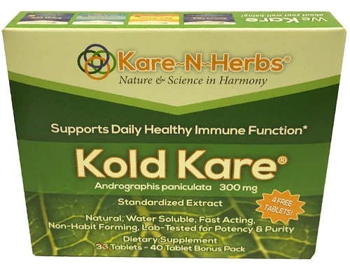 Kare-N-Herbs Kold Kare® 40 Comprimidos: Alívio Natural para Gripes e Resfriados
