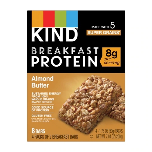 Kind Breakfast Bars Proteína Amêndoa Sem Glúten - 8 Barras (4 Pacotes c/ 2)
