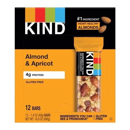 Kind Fruit and Nut Bars Amêndoa e Damasco – Caixa com 12 Barras