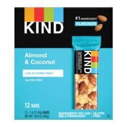 Kind Fruit and Nut Bars Amêndoa e Coco - Caixa com 12 Barras (Aprox. 408g)