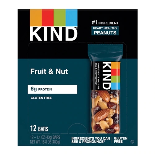 Kind Fruit and Nut Bars Frutas e Nozes - Caixa com 12 Barras Energéticas (Aprox. 480g)